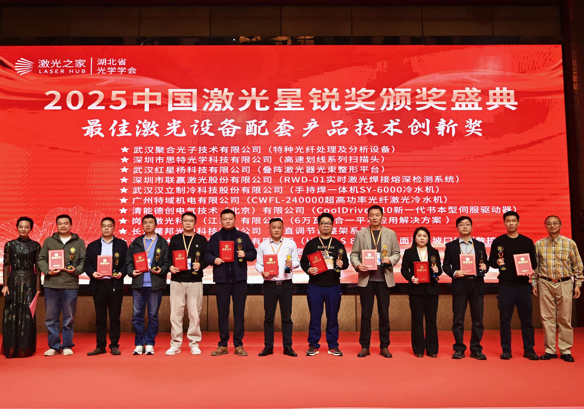 思特光学代表受邀领奖(左二) 思特光学代表受邀领奖(左二)